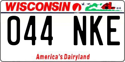 WI license plate 044NKE