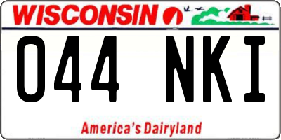 WI license plate 044NKI