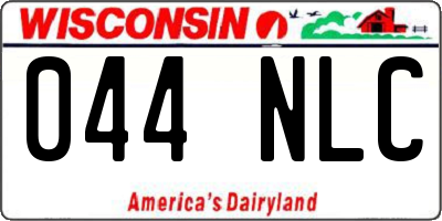 WI license plate 044NLC