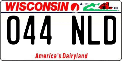 WI license plate 044NLD