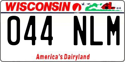 WI license plate 044NLM