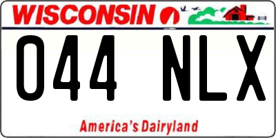 WI license plate 044NLX
