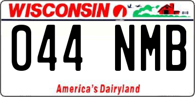 WI license plate 044NMB