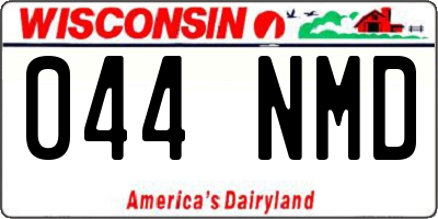 WI license plate 044NMD