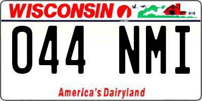 WI license plate 044NMI