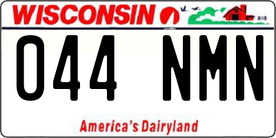 WI license plate 044NMN