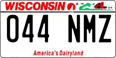 WI license plate 044NMZ