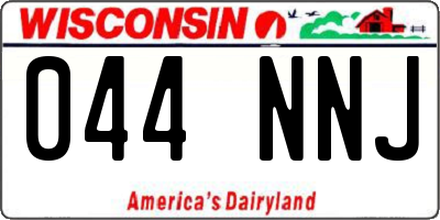 WI license plate 044NNJ