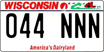 WI license plate 044NNN