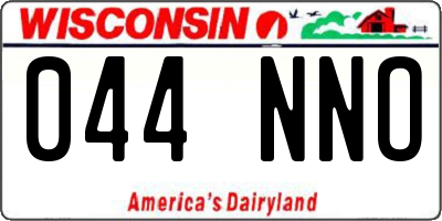 WI license plate 044NNO