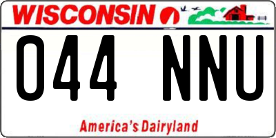 WI license plate 044NNU