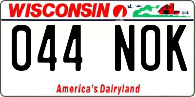 WI license plate 044NOK