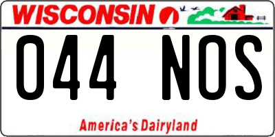 WI license plate 044NOS