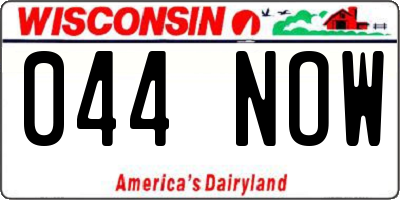 WI license plate 044NOW