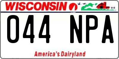 WI license plate 044NPA