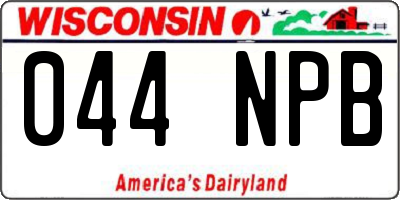 WI license plate 044NPB