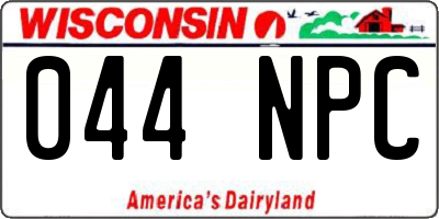 WI license plate 044NPC