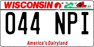 WI license plate 044NPI