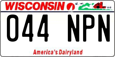 WI license plate 044NPN