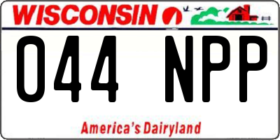 WI license plate 044NPP