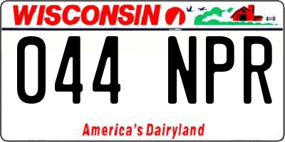 WI license plate 044NPR