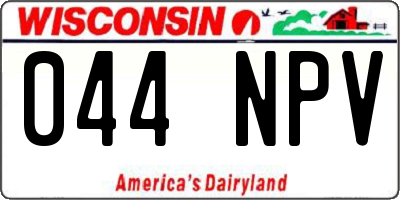 WI license plate 044NPV
