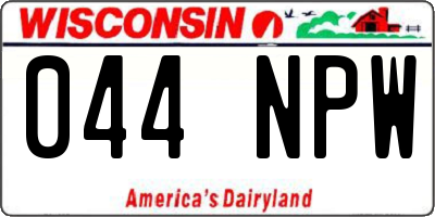 WI license plate 044NPW