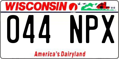 WI license plate 044NPX
