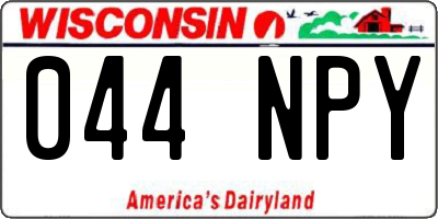 WI license plate 044NPY