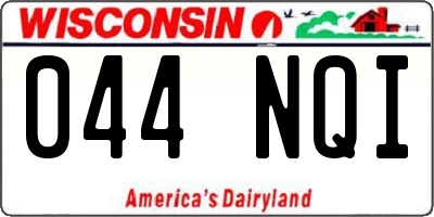 WI license plate 044NQI