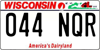 WI license plate 044NQR
