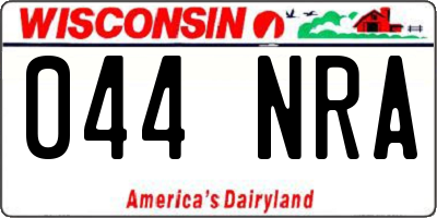 WI license plate 044NRA
