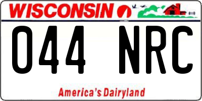 WI license plate 044NRC