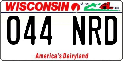 WI license plate 044NRD
