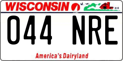 WI license plate 044NRE