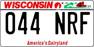 WI license plate 044NRF