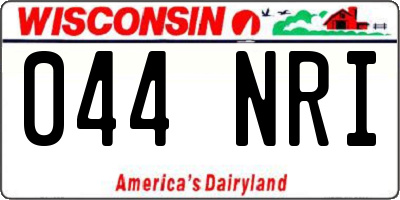 WI license plate 044NRI