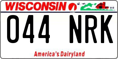 WI license plate 044NRK