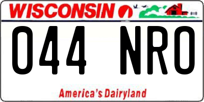 WI license plate 044NRO