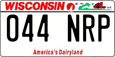 WI license plate 044NRP
