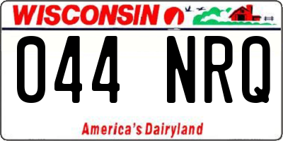 WI license plate 044NRQ