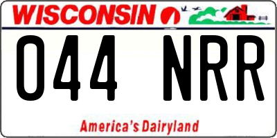 WI license plate 044NRR
