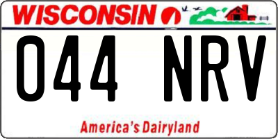 WI license plate 044NRV