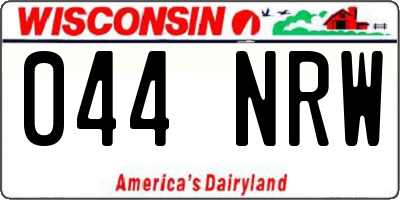 WI license plate 044NRW