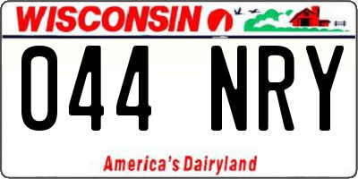 WI license plate 044NRY