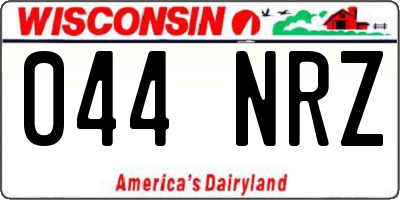 WI license plate 044NRZ