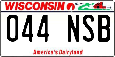 WI license plate 044NSB