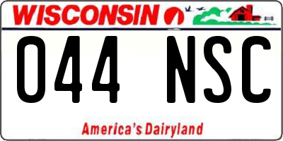 WI license plate 044NSC