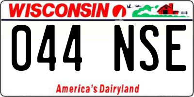 WI license plate 044NSE