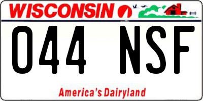 WI license plate 044NSF